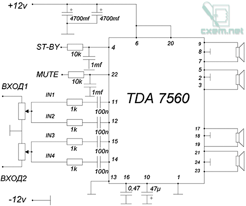 Схемы автомобильных усилителей на tda8561q