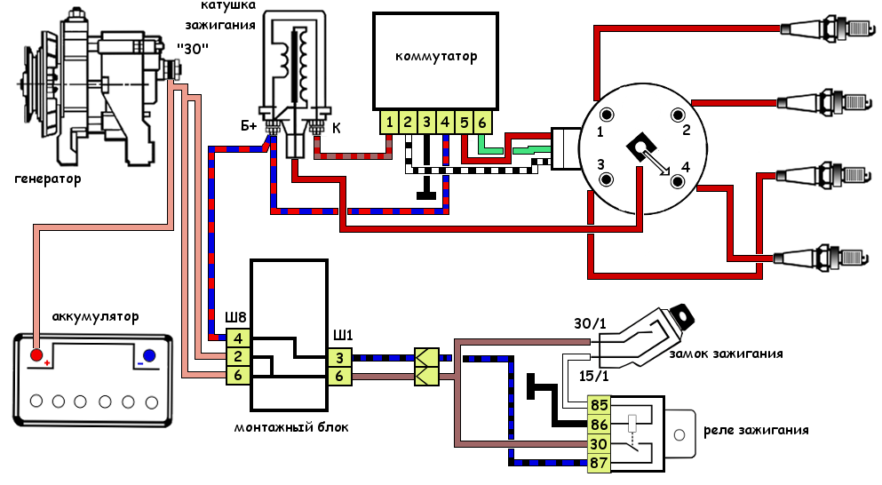 Бесконтактная батарейная система зажигания с электронным коммутатором 133734-01