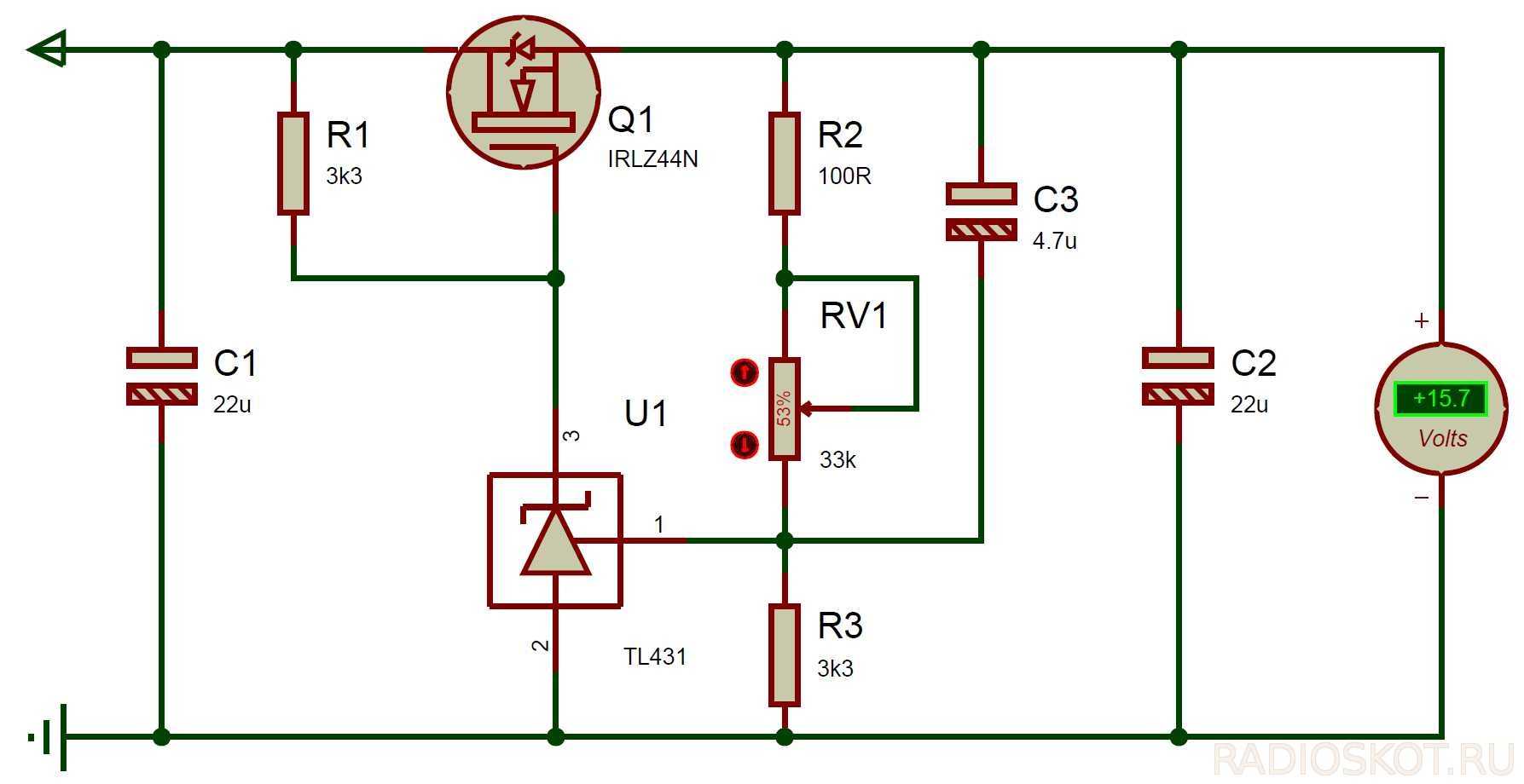 Стабилизатор тока на tl431 и полевом транзисторе