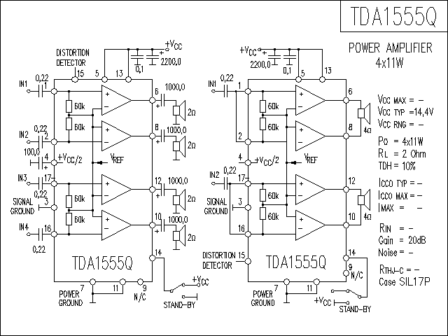 Tda1554q схема включения