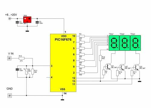 Схема вольтметр на pic16f676