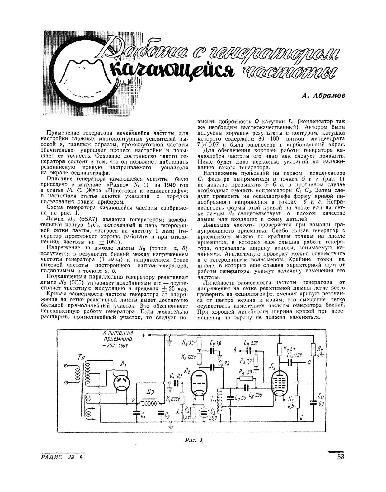 Генератор качающейся частоты своими руками схема