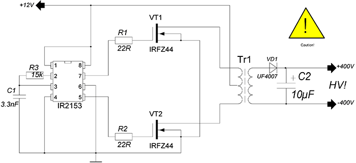 Схема импульсного блока питания на ir2151-ir2153