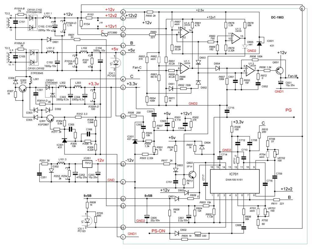 Atx12v350wp4 схема принципиальная