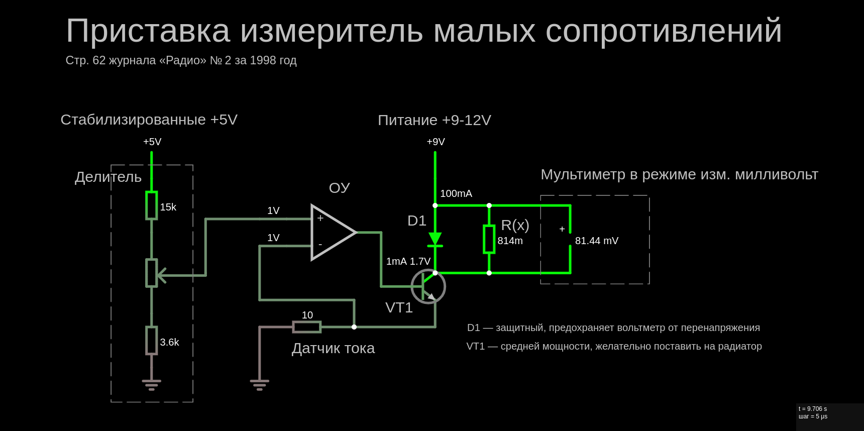 Миллиомметр — приставка к мультиметру — меандр — занимательная электроника