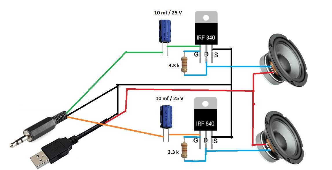 Принципиальная электронная схема мощного сабвуфера на микросхеме TDA8920 - 180 Вт