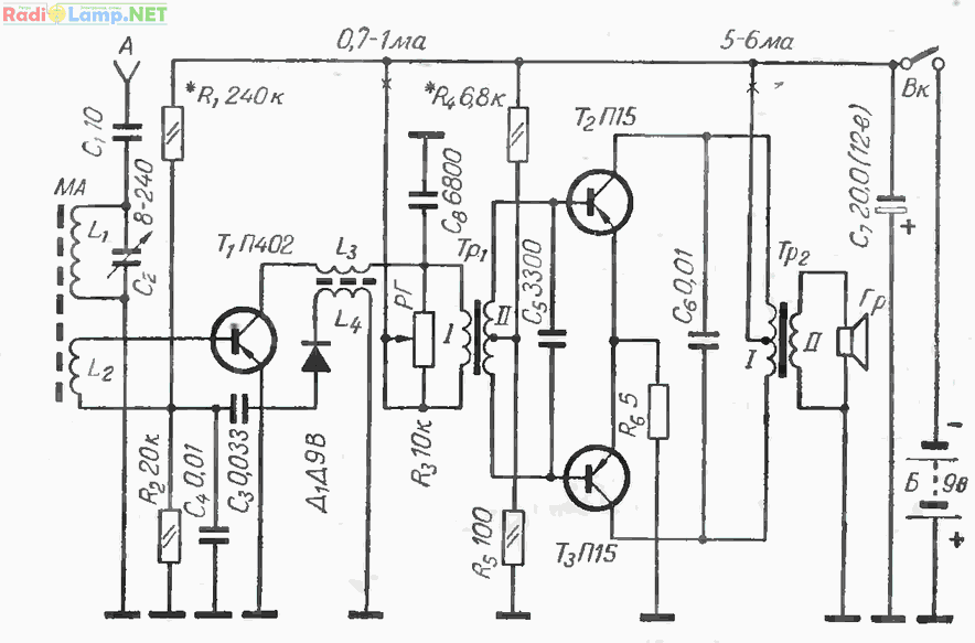 Схемы карманных радиоприемников