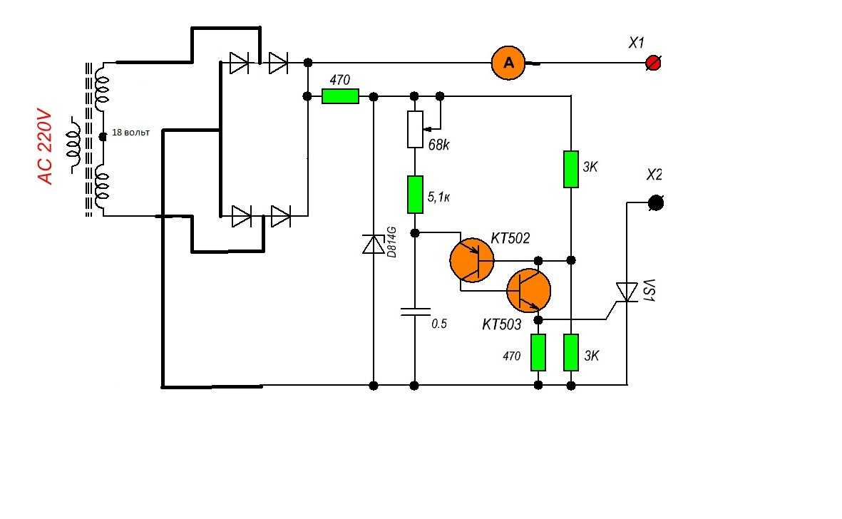 Тиристорное импульсное зарядное устройство 10а на ку202