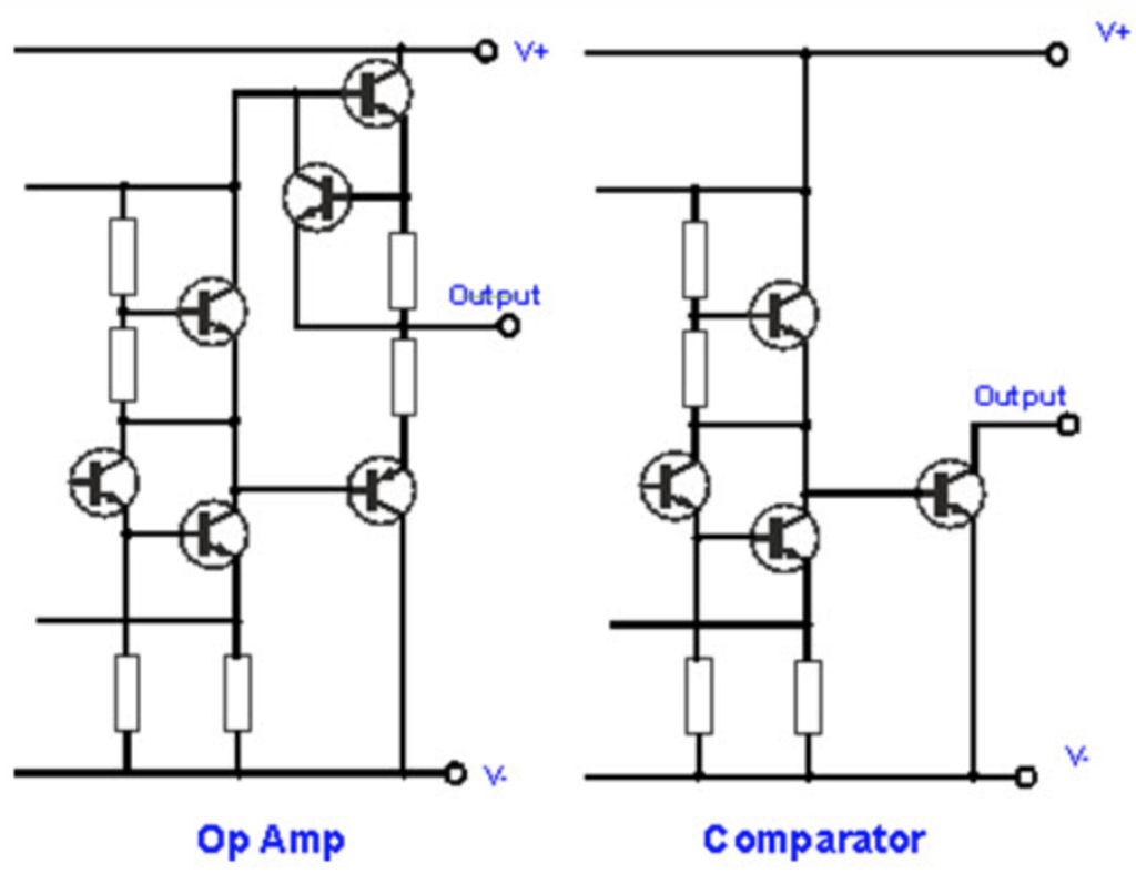 Схема компаратора на транзисторах