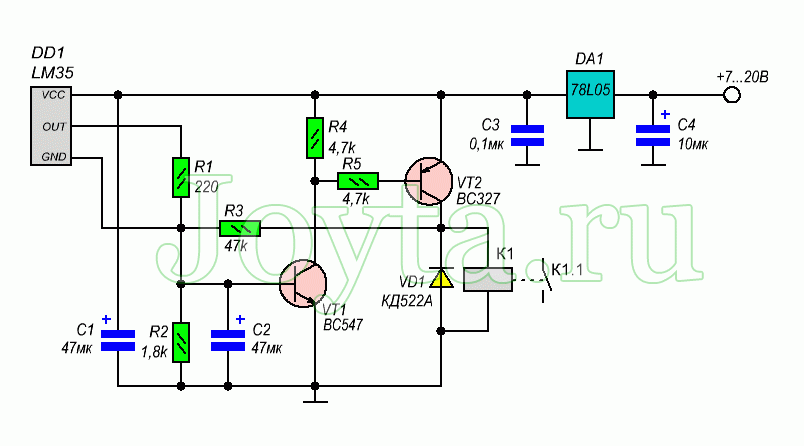 Lm35 схема регулятора температуры