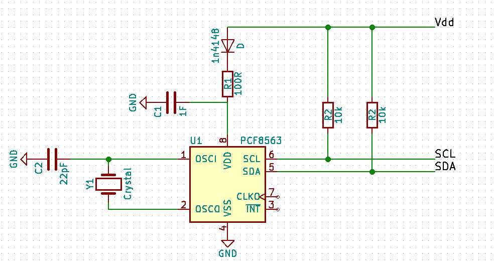 Pcf8563 схема включения