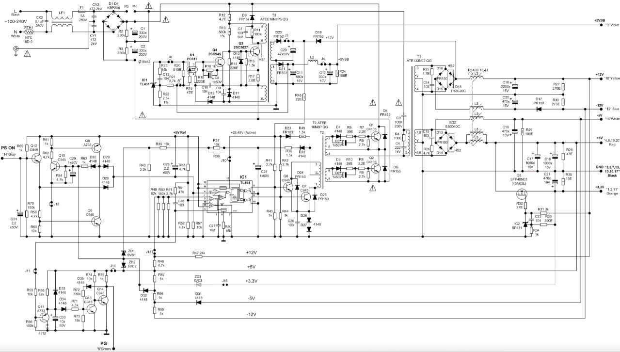 Блок питания для компьютера lc b300atx схема