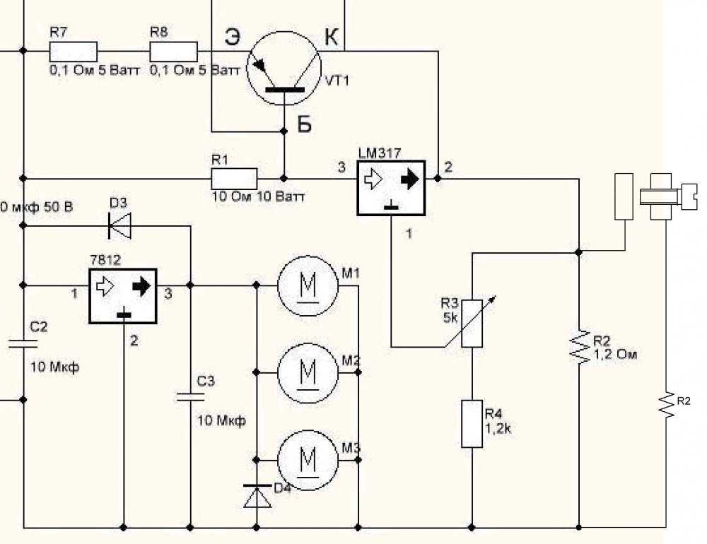 Lm317 схема включения с регулировкой тока и напряжения