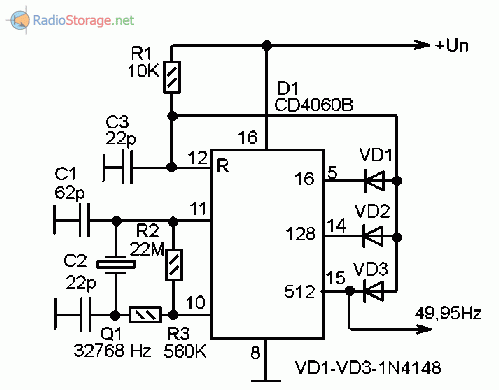 Генератор 32768 гц схема