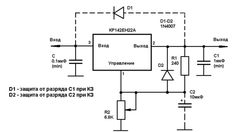 Крен с транзистором схема