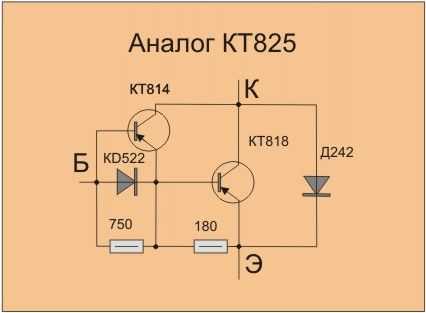 Кт825 характеристики транзистора, аналоги, datasheet и замена