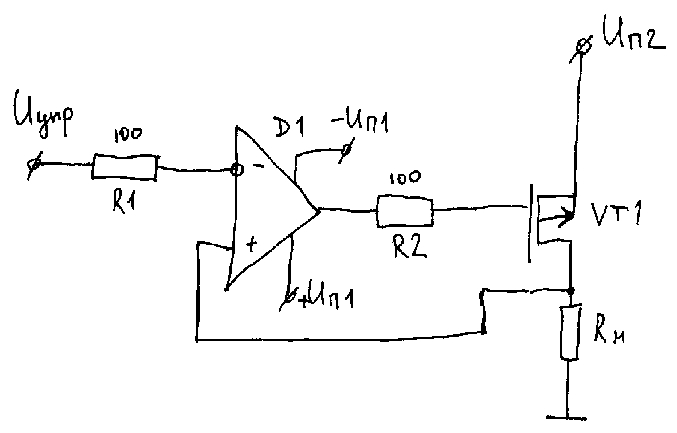 Стабилизатор тока на операционном усилителе схема