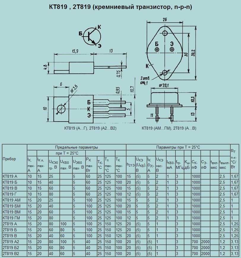 Как проверить транзистор кт819гм