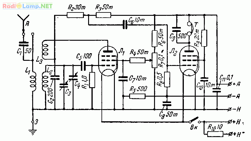 Ламповый приемник схема