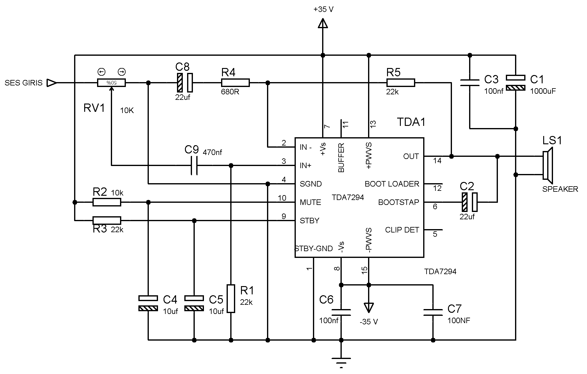 Tda7293 усилитель схема