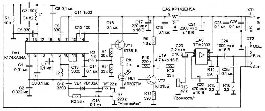 Микросхема к174ха34 описание и схема включения