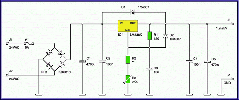 Источник напряжения питания 0-24в 3а на arduino и lm338: схема и программа