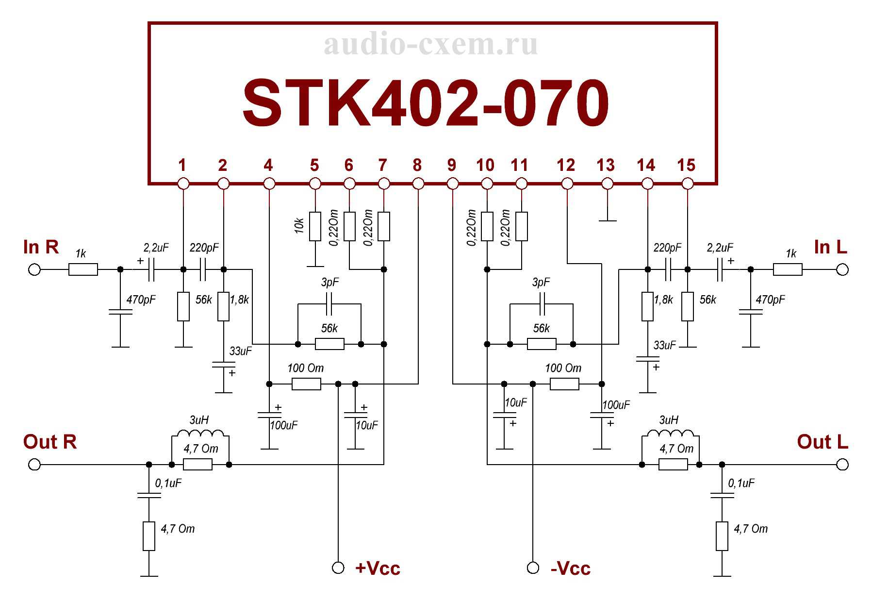 Схема включения stk403 090