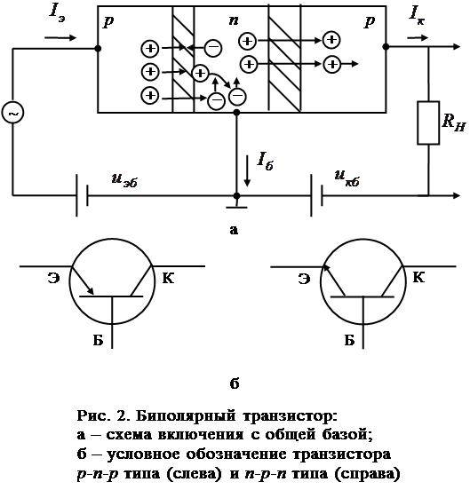 Схема биполярного транзистора n p n