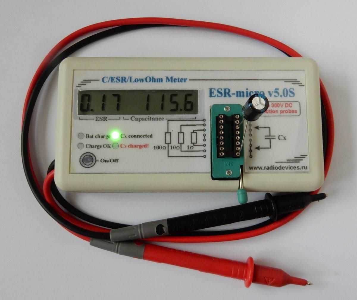 Цифровой измеритель емкости электролитических конденсаторов (без выпаивания из схемы)